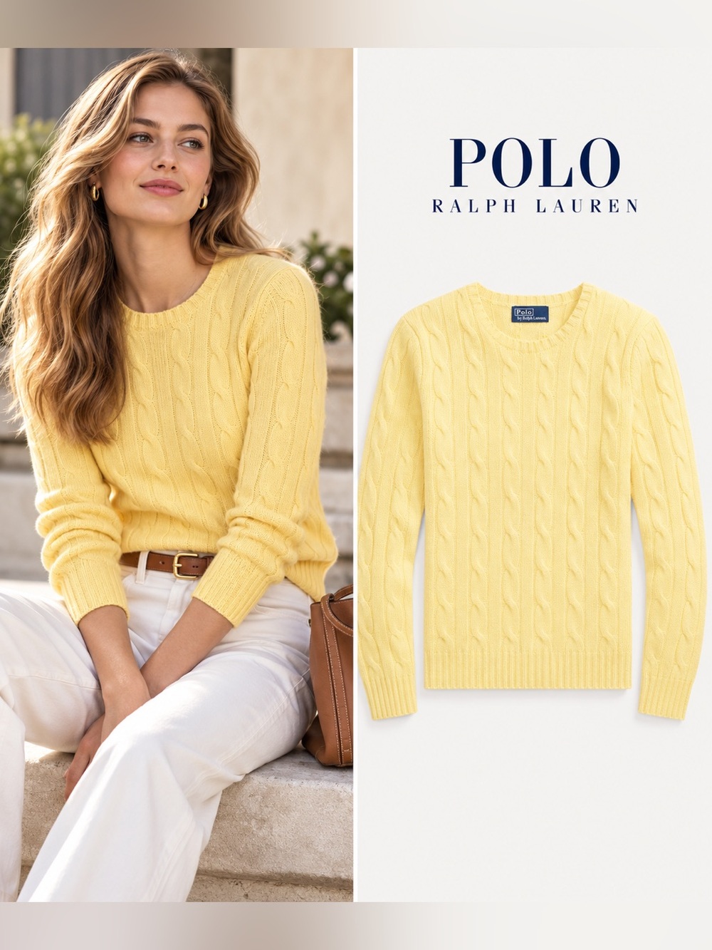 NWT Polo Ralph Lauren The Iconic Cable-Knit Cashmere Sweater. $498